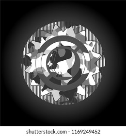 team work icon on grey camo pattern