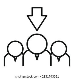 Team work icon outline vector. Success direction. New person