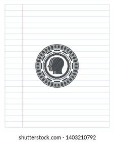 team work icon pencil effect. Vector Illustration. Detailed.