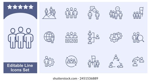 Team Work icon set. Business teamwork, team building, work group symbol template for graphic and web design collection logo vector illustration