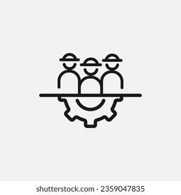 Símbolo del icono de trabajo en equipo vector. Ilustración adecuada para negocios web y diseño gráfico.