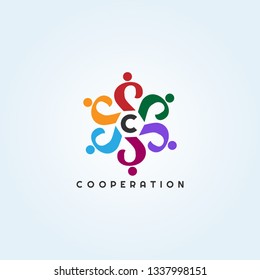 Team work icon templates, creative vector logo design