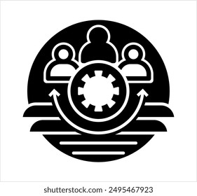 Team Work Icon, Work Together To Achieve A Common Goal, Objective Vector Art Illustration