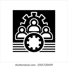 Team Work Icon, Work Together To Achieve A Common Goal, Objective Vector Art Illustration