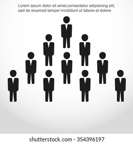 Team work icon. Vector illustration. Flat design.