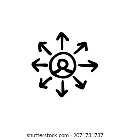team work icon in vector. Logotype - Doodle
