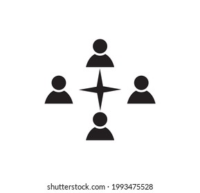 team work icon vector for website