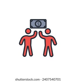 Team work icon. vector.Editable stroke.linear style sign for use web design,logo.Symbol illustration.