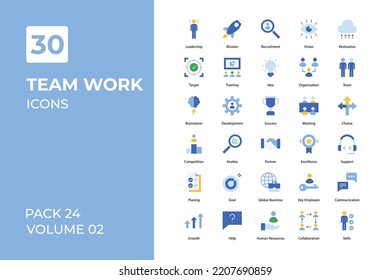 Team Work icons collection. Set vector line with elements for mobile concepts and web apps. Collection modern icons.