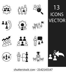 Team Work icons set . Team Work pack symbol vector elements for infographic web