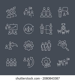 Team Work Icons set.Team WorkPack Symbol-Vektorelemente für Infografiken im Web