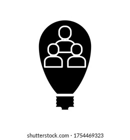 Team work. Team idea black icon on white background