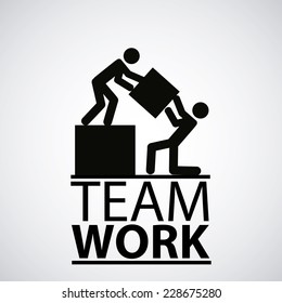 team work illustration over color background