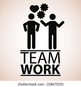 team work illustration over color background