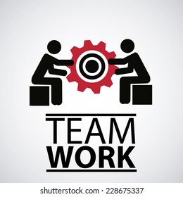 team work illustration over color background