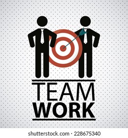 team work illustration over color background