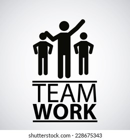 team work illustration over color background