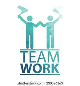 Team Work Illustration over white color background