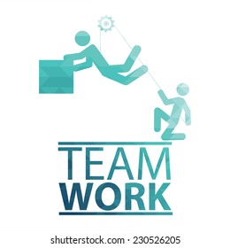 Team Work Illustration over white color background