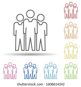Team, work, leader in multi color style icon. Simple thin line, outline vector of business icons for ui and ux, website or mobile application