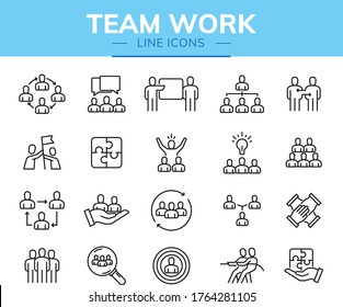 Symbol für Teamarbeitszeile für Infografik oder Website