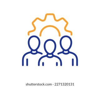 Team work line icon. Squad sign. Community group symbol. Colorful thin line outline concept. Linear style team work icon. Editable stroke. Vector