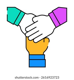 team work line icon vector. team work sign. isolated symbol illustration