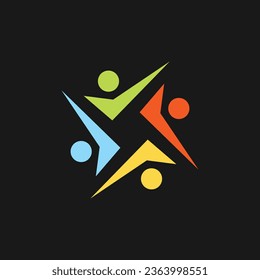 Team work logo design element vector with creative concept