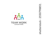 Team work logo design with modern style premium vector