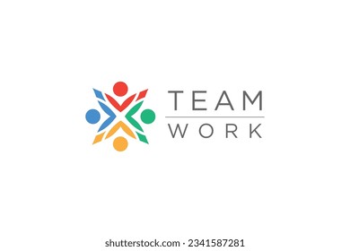 Team work logo design with modern unique concept