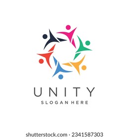 Team work logo design with modern unique concept