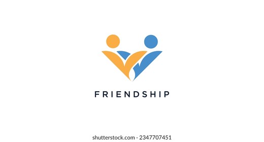 Diseño del logotipo de trabajo en equipo con un concepto único y moderno