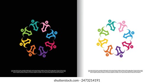 Team work logo design with modern creative style Premium Vector