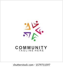 Team Work Logo Design. Social Network Family Friends icon design. Vector illustration