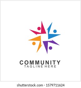 Team Work Logo Design. Social Network Family Friends icon design. Vector illustration