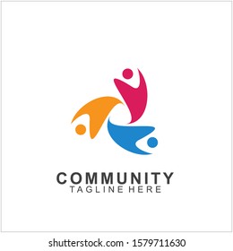 Team Work Logo Design. Social Network Family Friends icon design. Vector illustration