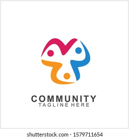 Team Work Logo Design. Social Network Family Friends icon design. Vector illustration