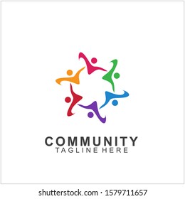 Team Work Logo Design. Social Network Family Friends icon design. Vector illustration
