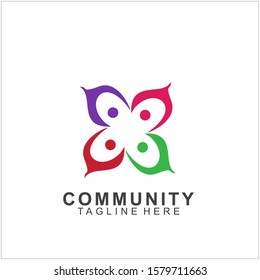 Team Work Logo Design. Social Network Family Friends icon design. Vector illustration
