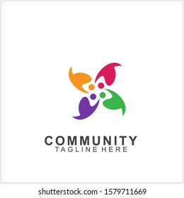 Team Work Logo Design. Social Network Family Friends icon design. Vector illustration