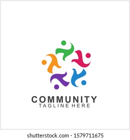 Team Work Logo Design. Social Network Family Friends icon design. Vector illustration