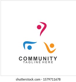 Team Work Logo Design. Social Network Family Friends icon design. Vector illustration
