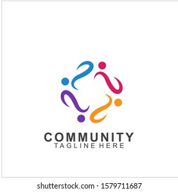 Team Work Logo Design. Social Network Family Friends icon design. Vector illustration
