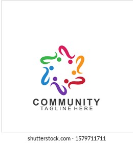 Team Work Logo Design. Social Network Family Friends icon design. Vector illustration