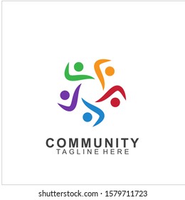 Team Work Logo Design. Social Network Family Friends icon design. Vector illustration