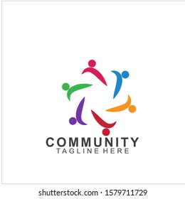 Team Work Logo Design. Social Network Family Friends icon design. Vector illustration