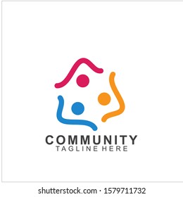Team Work Logo Design. Social Network Family Friends icon design. Vector illustration