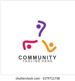 Team Work Logo Design. Social Network Family Friends icon design. Vector illustration