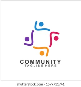 Team Work Logo Design. Social Network Family Friends icon design. Vector illustration