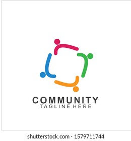 Team Work Logo Design. Social Network Family Friends icon design. Vector illustration